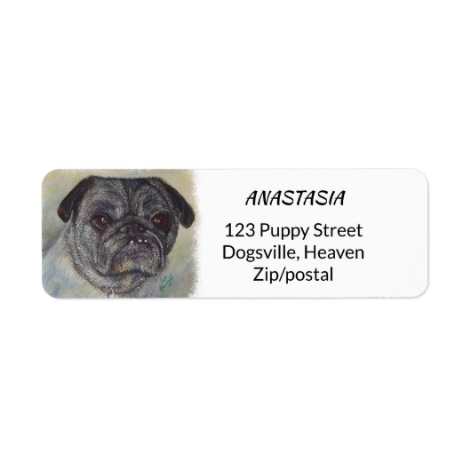 SWEET EN CUTE PUG ETIKET (Voorkant)