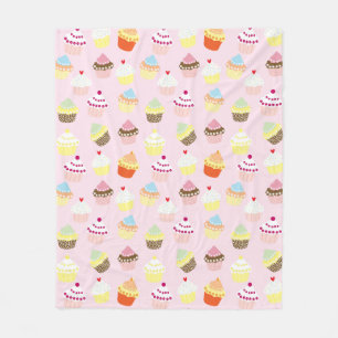 Sweet- en kleurrijke cupcake-patroon fleece deken
