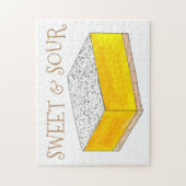 Sweet en zure gele lemon Bar, vierkant gebak Legpuzzel (Verticaal)
