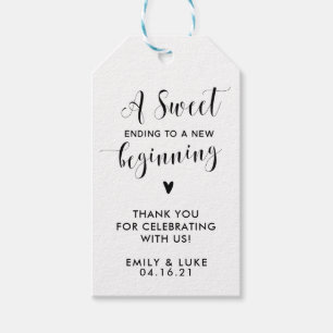 Sweet Ending naar een nieuw begin gunst Cadeaulabel