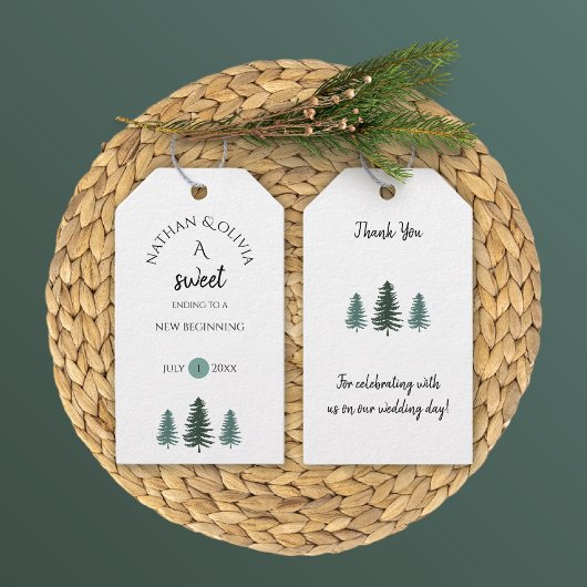 Sweet Ending Pine Trees Wedding Cadeaulabel
