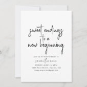 Sweet Endings to a New Beginning Party Uitnodigen Kaart (Voorkant)