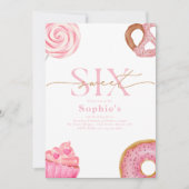 Sweet et Six Anniversaire Invitation (Devant)