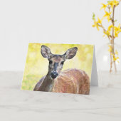 Sweet  Face Deer Note Kaart (Gele Bloem)