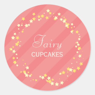 Sweet Fairy Princess & Magic Stars Birthday Party Ronde Sticker