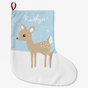 Sweet Fawn Winter Scene Grote Kerstsok