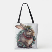 Sweet Festive Bunny Rabbit Canvas tas (Achterkant)