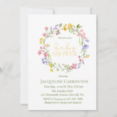 Sweet Fleur sauvage Baby Girl Douche Invitation (Devant)