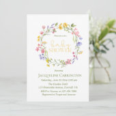 Sweet Fleur sauvage Baby Girl Douche Invitation (Debout devant)