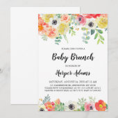 Sweet Floral Baby Brunch Invitation (Devant / Derrière)