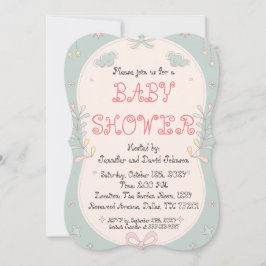 Sweet Floral Baby shower Invitation Kaart