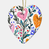 Sweet Floral Heart Keramisch Ornament (Links)