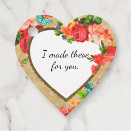 Sweet Floral Heart Label voor een Homemade Gift