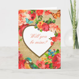 Sweet Floral Heart Valentijnsdag Kaart