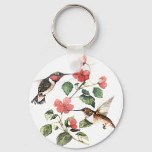 Sweet  Floral Hummingbird Paar Sleutelhanger