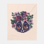 Sweet Floral Lemur Fleece Deken (Voorkant)