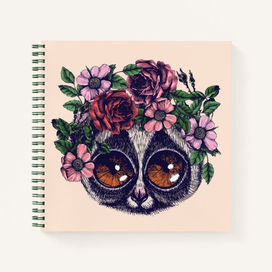 Sweet Floral Lemur Notitieboek (Voorkant)