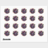 Sweet Floral Lemur Ronde Sticker (Vel)