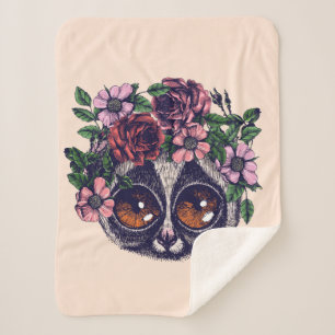 Sweet Floral Lemur Sherpa Deken