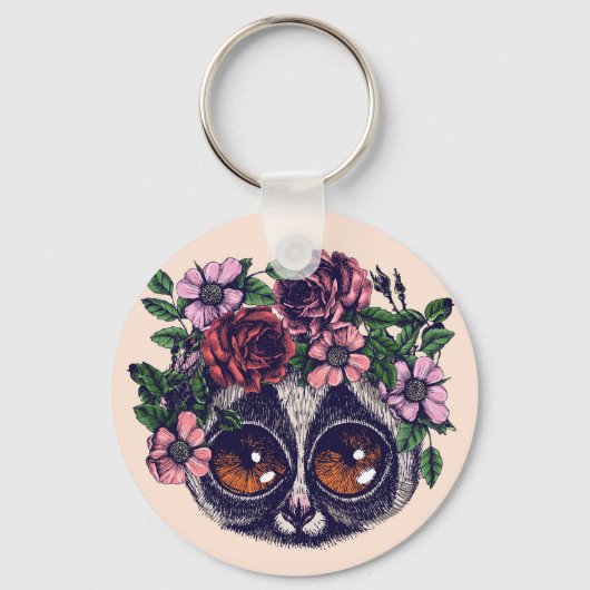 Sweet Floral Lemur Sleutelhanger (Voorkant)