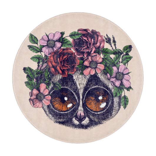Sweet Floral Lemur Snijplank (Voorkant)