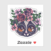 Sweet Floral Lemur Sticker (Vel)