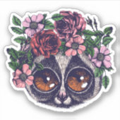 Sweet Floral Lemur Sticker (Voorkant)