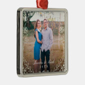 Sweet Floral Monogramme Ornement de vacances (Droite)