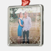 Sweet Floral Monogramme Ornement de vacances (Gauche)