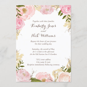 Sweet Floral Roos Wreath Wedding Kaart