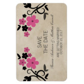 Sweet Floral Sparen de Datum Magnet, Roze Magneet (Verticaal)