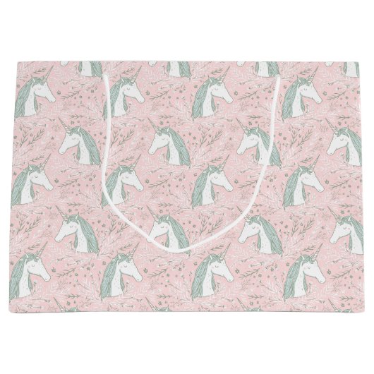 Sweet Floral Unicorn Pattern Groot Cadeauzakje (Voorkant)