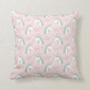 Sweet Floral Unicorn Pattern Kussen