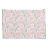 Sweet Floral Unicorn Pattern Kussensloop (Achterkant-Rechts)