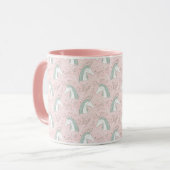 Sweet Floral Unicorn Pattern Mok (Voorkant links)