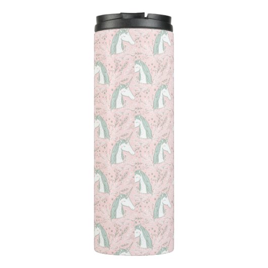 Sweet Floral Unicorn Pattern Thermosbeker (Achterkant)