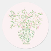 Sweet Floral Vase Ronde Sticker (Voorkant)