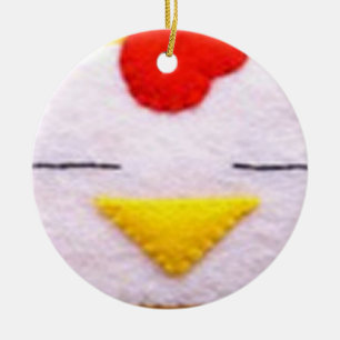 Sweet fluffy kip keramisch ornament