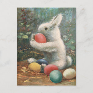 Sweet Fluffy  paasbunny en geverfde eieren Briefkaart