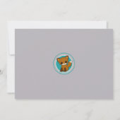 Sweet Fox Baby Shower Invitations Chevron Gray Kaart (Achterkant)
