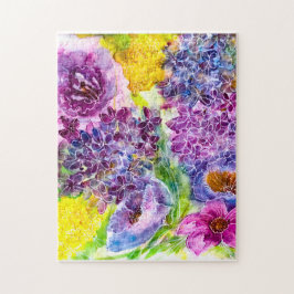 Sweet Fragility Moderne Floral-Waterverf Legpuzzel