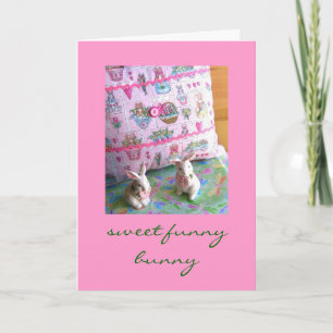 Sweet Funny Bunny Easter en Wenskaart Feestdagen Kaart