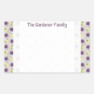 Sweet Garden Bord Blauw Geranium Flower elke kleur Rechthoekige Sticker