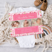 Sweet Garden rose bébé fille Faire-part