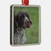 Sweet German Shorthaired Pointer Metalen Ornament (Rechts)