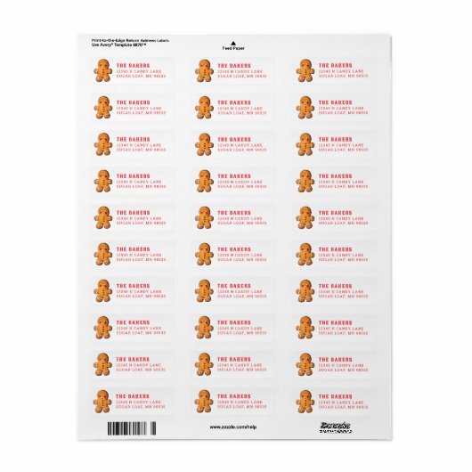 Sweet Gingerbread Man Etiket (Full Sheet)