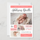 Sweet Girl Faire-part de naissance photo magnétiqu (Recto)