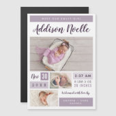 Sweet Girl Faire-part de naissance photo magnétiqu (Devant / Derrière)