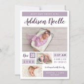 Sweet Girl Faire-part de naissance photo magnétiqu (Recto)