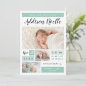 Sweet Girl Photo Collage Faire-part de naissance (Debout devant)